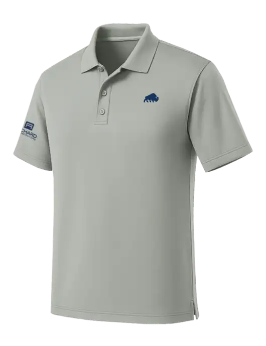 Light Grey Dry Zone UV Micro Mesh Polo w/Richard Group Bison Logo, Richard Group Logo