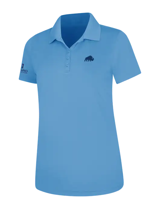 Carolina Blue Womens Dry Zone UV Mesh Polo w/Richard Group Bison Logo, Richard Group Logo
