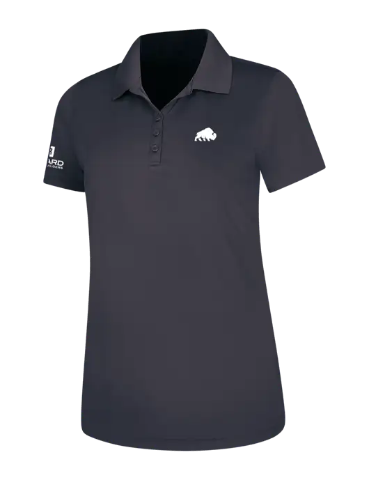 Dark Grey Womens Dry Zone UV Mesh Polo w/Richard Group Bison Logo, Richard Group Logo