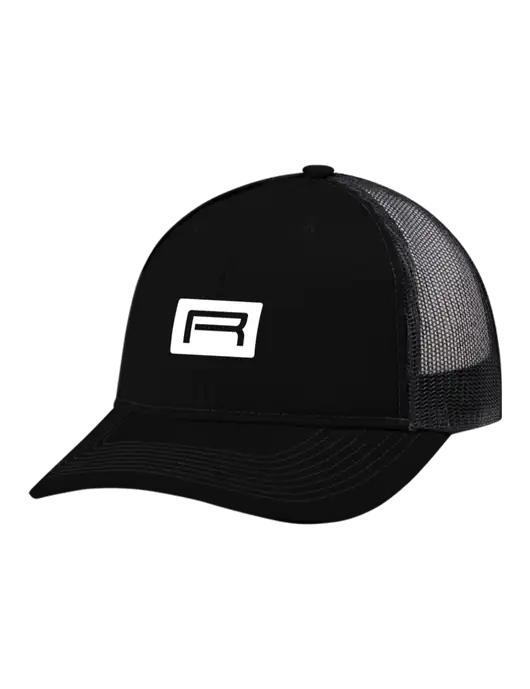 Snapback Ponytail Trucker Cap Black w/Black Mesh w/Richard Group Icon Logo