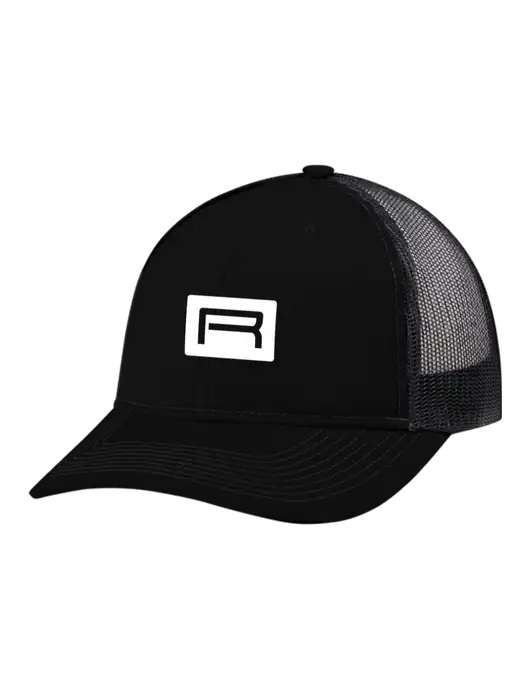 Snapback Ponytail Trucker Cap Black w/Black Mesh w/Richard Group Icon Logo