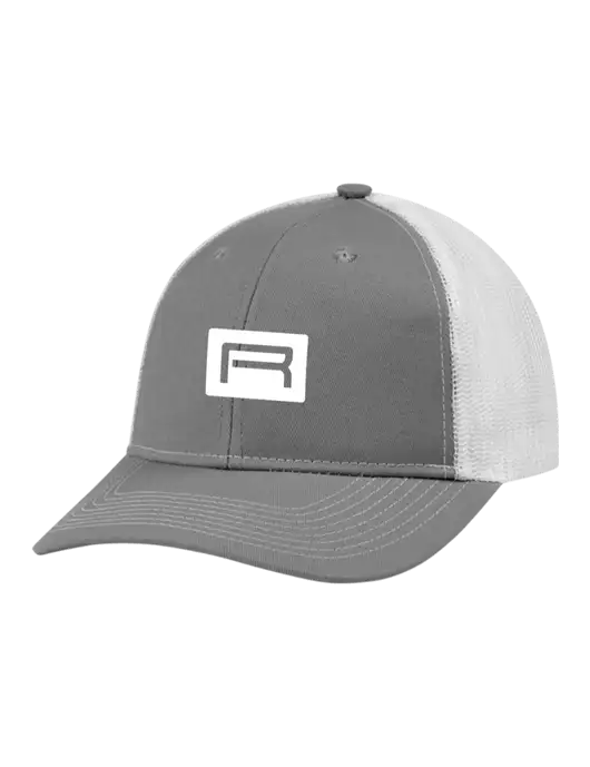 Snapback Ponytail Trucker Cap Light Medium Heather Grey w/White Mesh w/Richard Group Icon Logo
