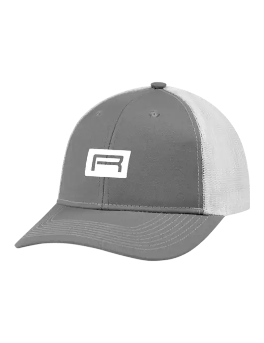 Snapback Ponytail Trucker Cap Light Medium Heather Grey w/White Mesh w/Richard Group Icon Logo
