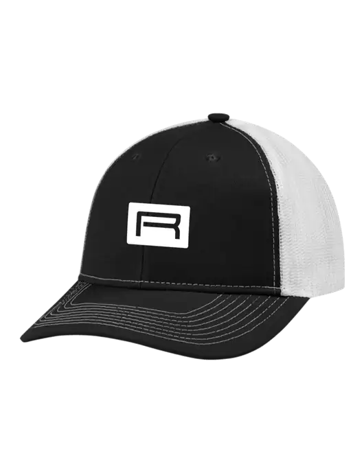 Snapback Ponytail Trucker Cap Black w/White Mesh w/Richard Group Icon Logo