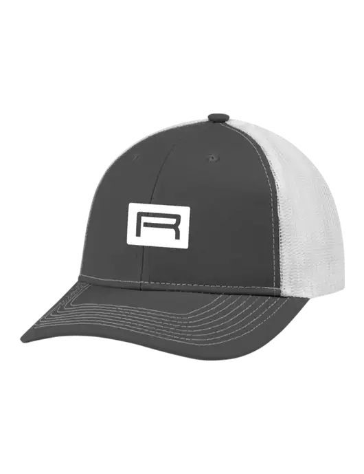 Snapback Ponytail Trucker Cap Dark Grey w/White Mesh w/Richard Group Icon Logo