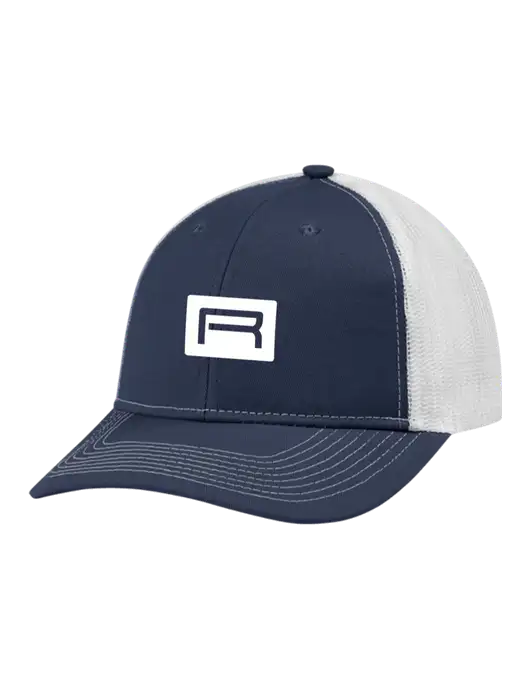 Snapback Ponytail Trucker Cap Navy w/White Mesh w/Richard Group Icon Logo