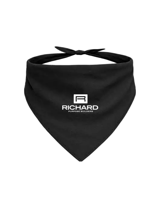 Black Pet Bandana Large w/Richard Group Logo