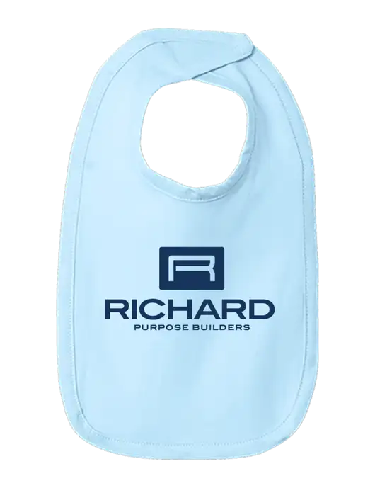 Rabbit Skins Light Blue Infant Premium Jersey Bib w/Richard Group Logo