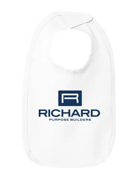 Rabbit Skins White Infant Premium Jersey Bib w/Richard Group Logo