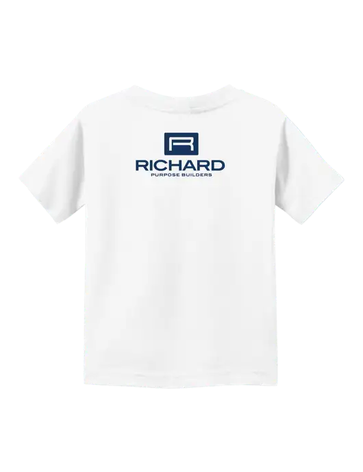 Rabbit Skins White Toddler Fine Jersey Tee w/Richard Group Logo, Richard Group Bison Logo