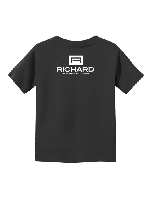 Rabbit Skins Black Toddler Fine Jersey Tee w/Richard Group Logo, Richard Group Bison Logo