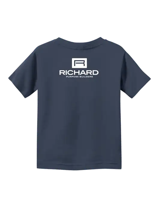 Rabbit Skins Navy Toddler Fine Jersey Tee w/Richard Group Logo, Richard Group Bison Logo