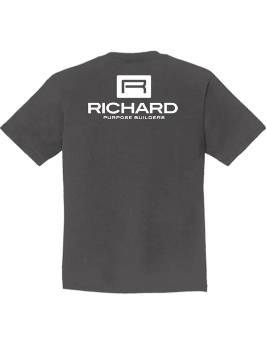 Youth Ring Spun Charcoal 4.5 oz T-Shirt w/Richard Group Logo, Richard Group Bison Logo