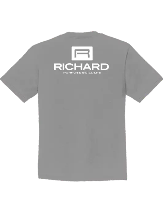 Youth Ring Spun Medium Grey 4.5 oz T-Shirt w/Richard Group Logo, Richard Group Bison Logo