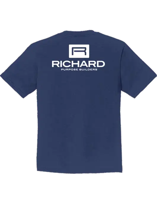 Youth Ring Spun Navy 4.5 oz T-Shirt w/Richard Group Logo, Richard Group Bison Logo