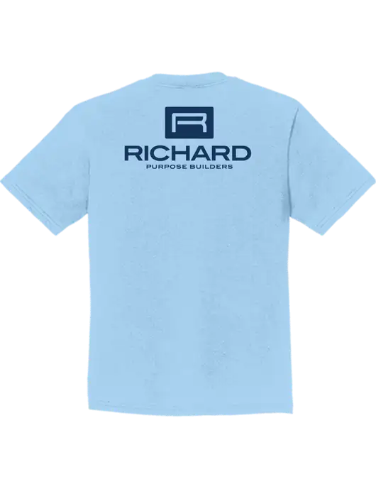Youth Ring Spun Light Blue 4.5 oz T-Shirt w/Richard Group Logo, Richard Group Bison Logo