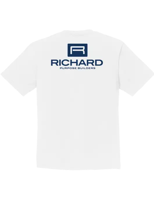 Youth Ring Spun White 4.5 oz T-Shirt w/Richard Group Logo, Richard Group Bison Logo