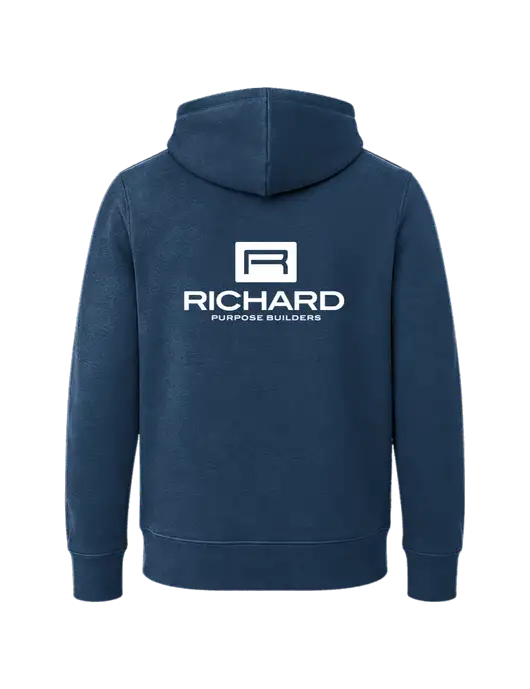 Youth Navy 7.8 oz Pullover Hooded Sweatshirt w/Richard Group Logo, Richard Group Bison Logo