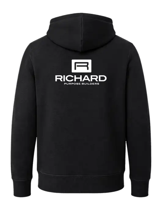 Youth Black 7.8 oz Pullover Hooded Sweatshirt w/Richard Group Logo, Richard Group Bison Logo